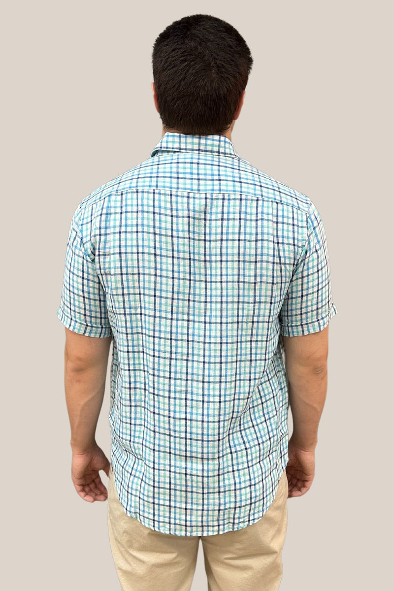 Back Bay Linen Check Short Sleeve Shirt