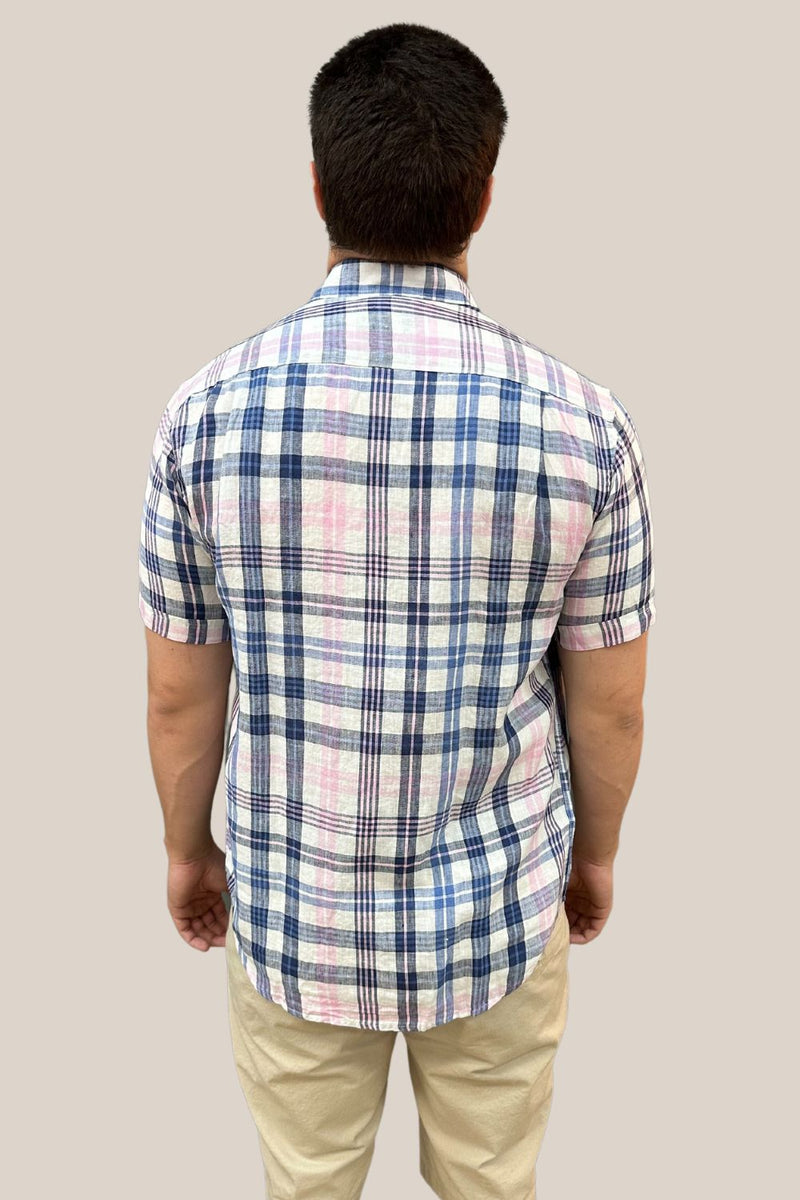 Back Bay Linen Check Short Sleeve Shirt