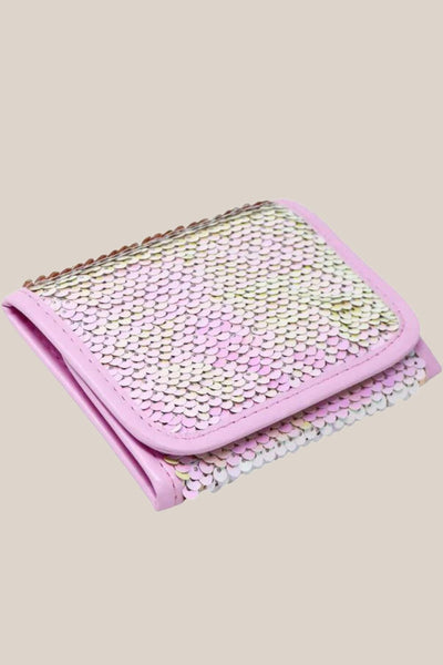 Pink Poppy Sequin Wallet