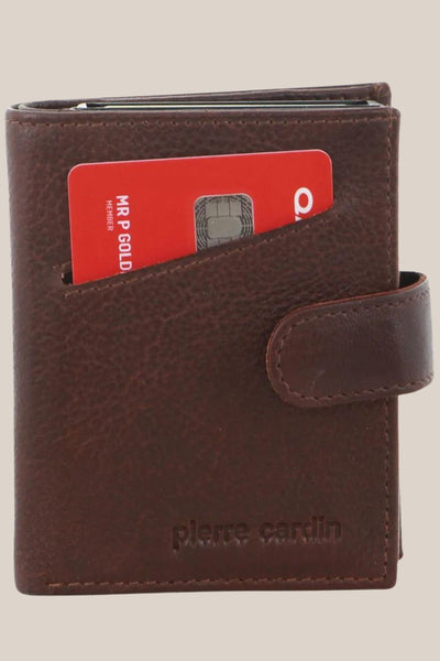 Pierre Cardin Leather Smart Slide Card Holder Tab Wallet