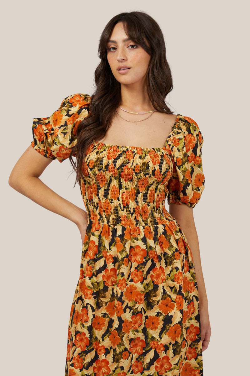 All About Eve Margot Floral Shirred Dress