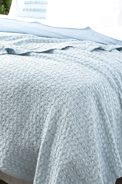 Renee Taylor Lexico Washed Cotton Textured Waffle Blanket - Single/Double