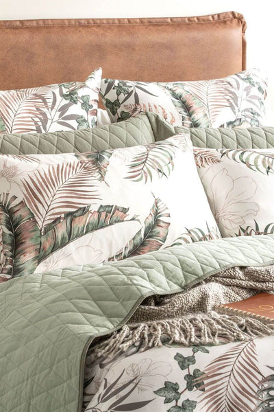 Renee Taylor 300 TC Palm Cove Quilt Cover Set - Queen