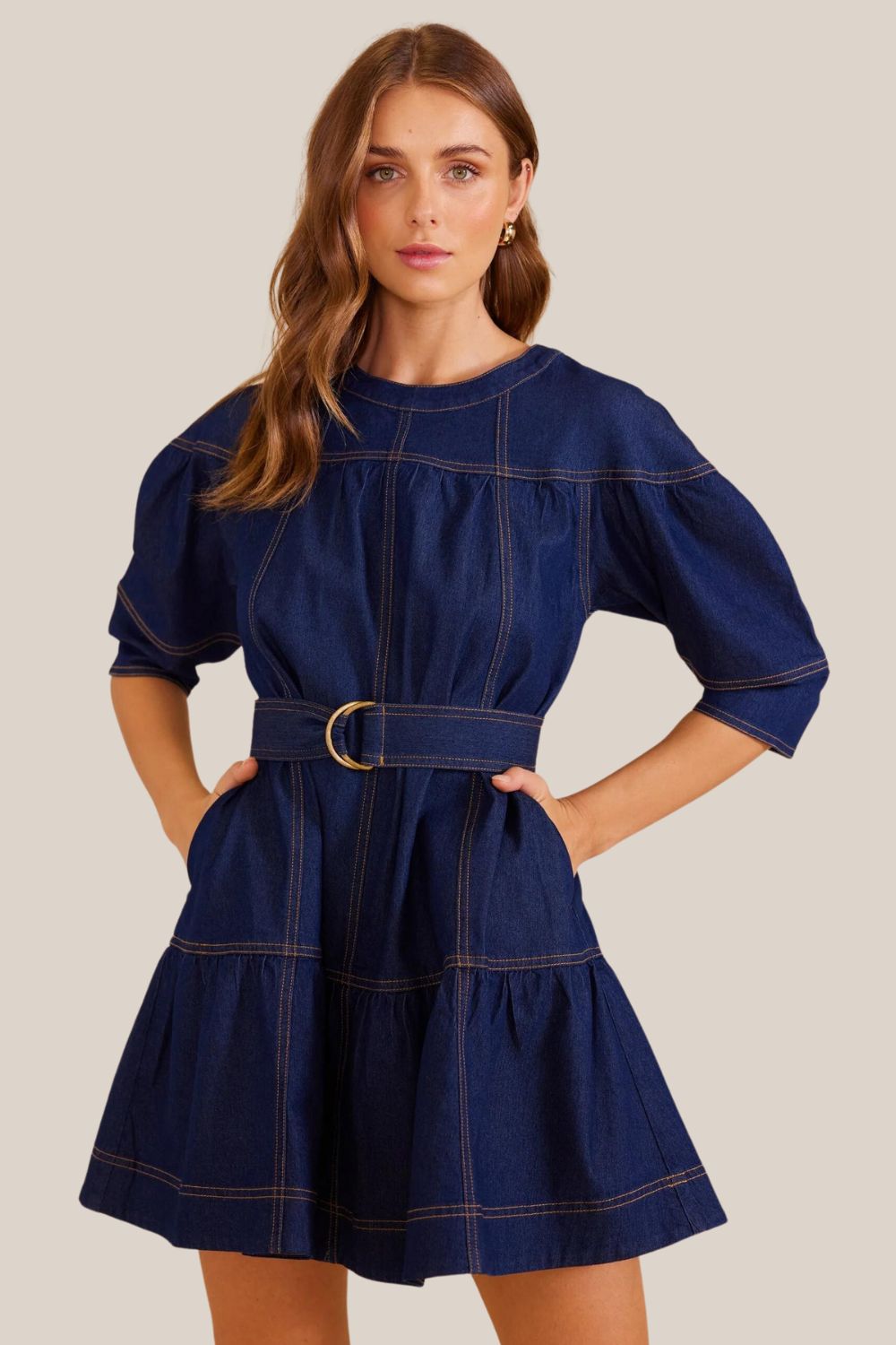 Mink Pink Piper Denim Mini Dress - Titley's Department Store