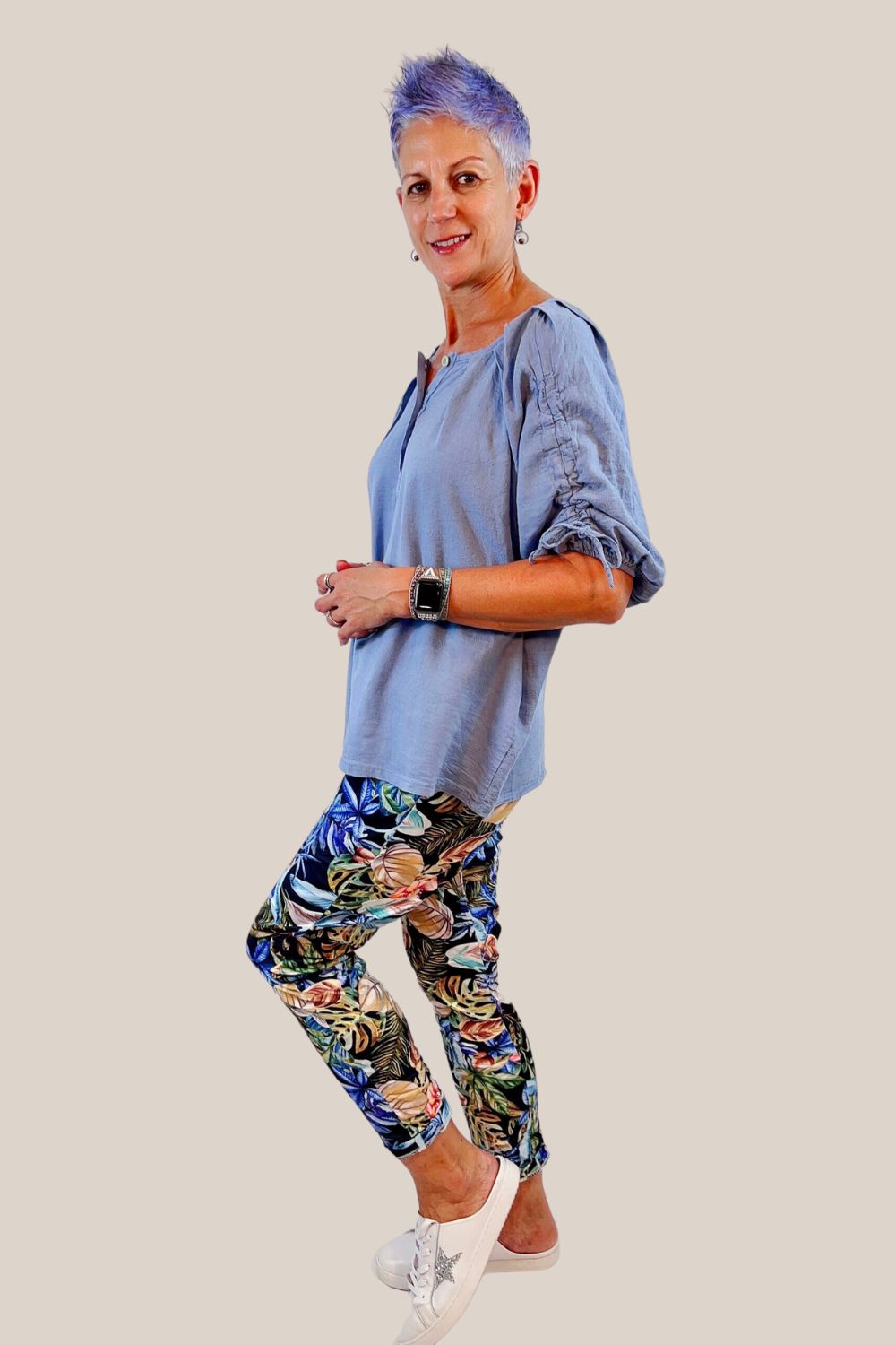 La Strada Cotton Drawstring SleeveTop