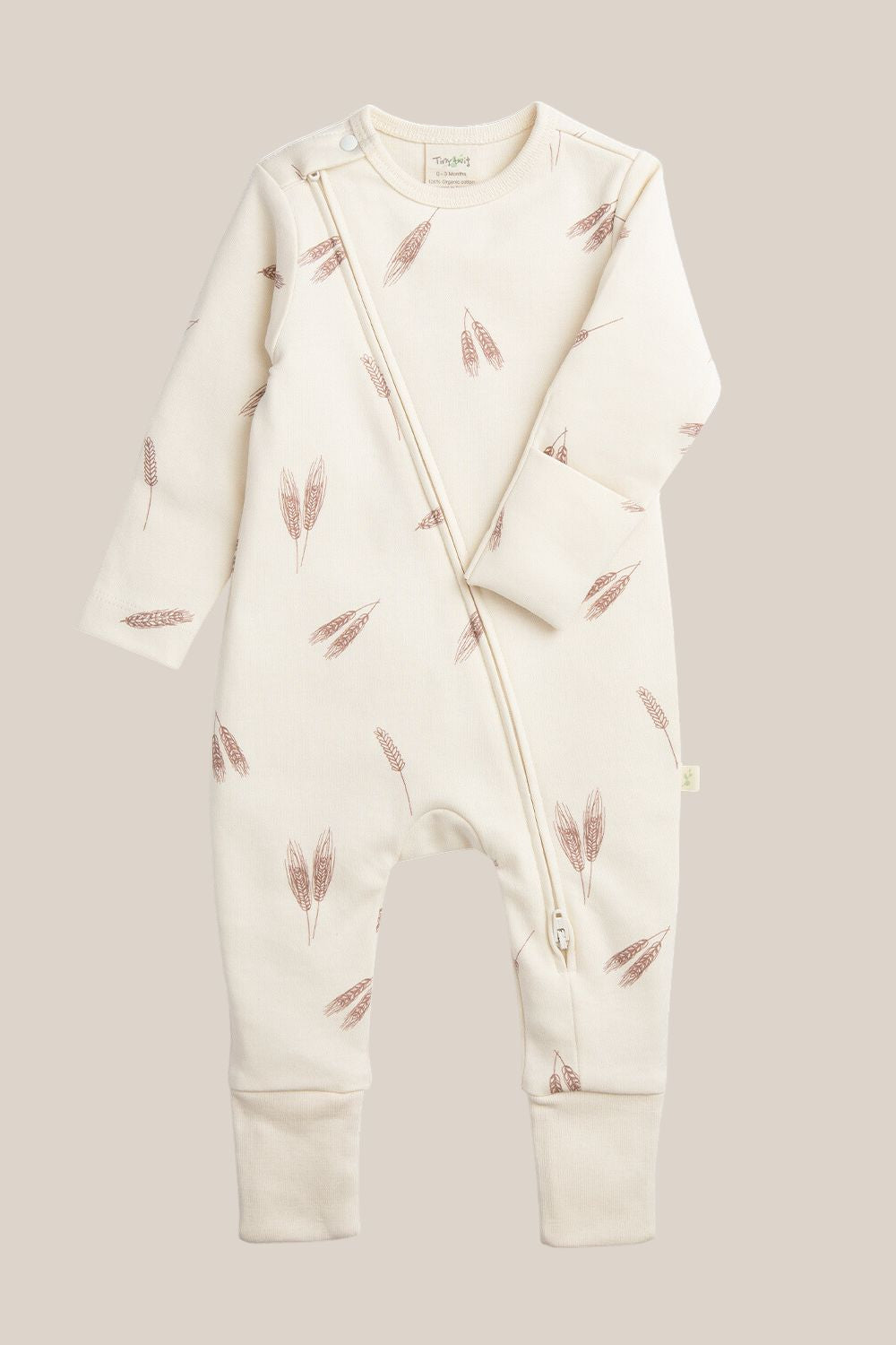 Tiny Twig Wheat Harvest Long Sleeve Zipsuit