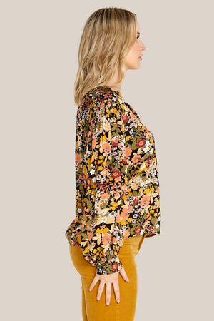 Sass Brigitte Shirred Shoulder Top