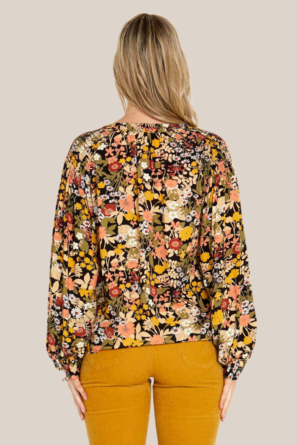 Sass Brigitte Shirred Shoulder Top