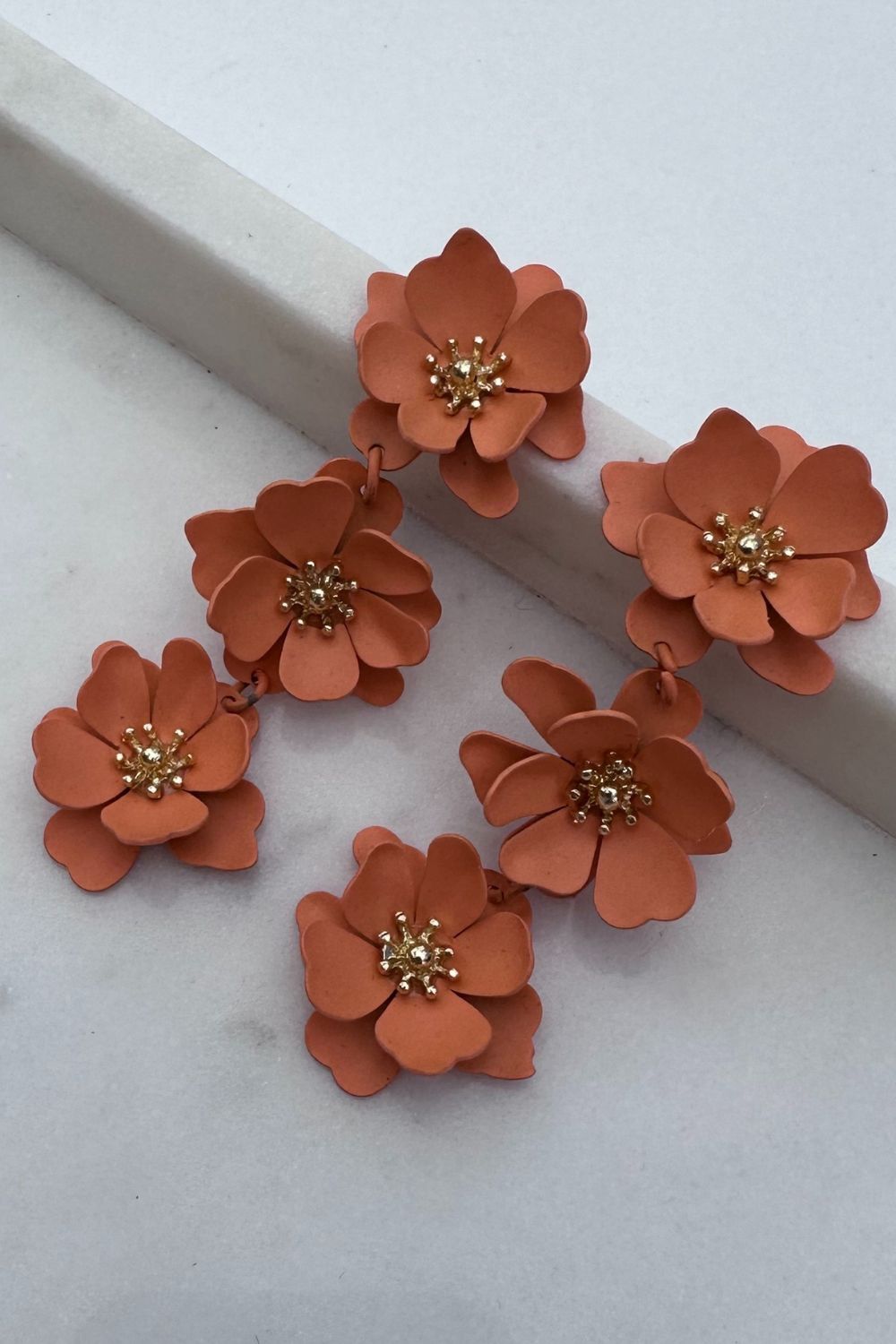 BoElle Flower Trio Drop Earrings