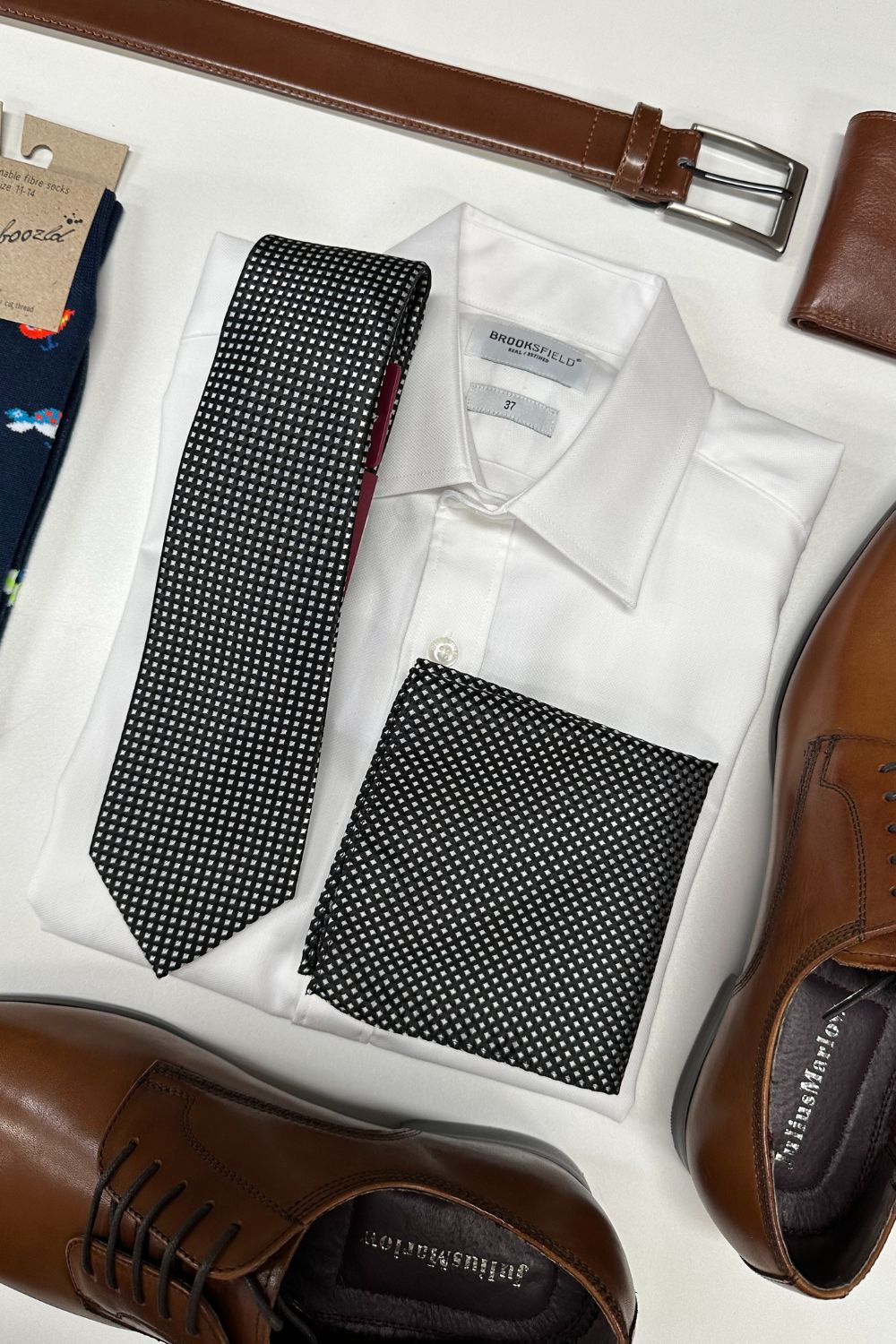 James Adelin Gingham Microfibre Tie