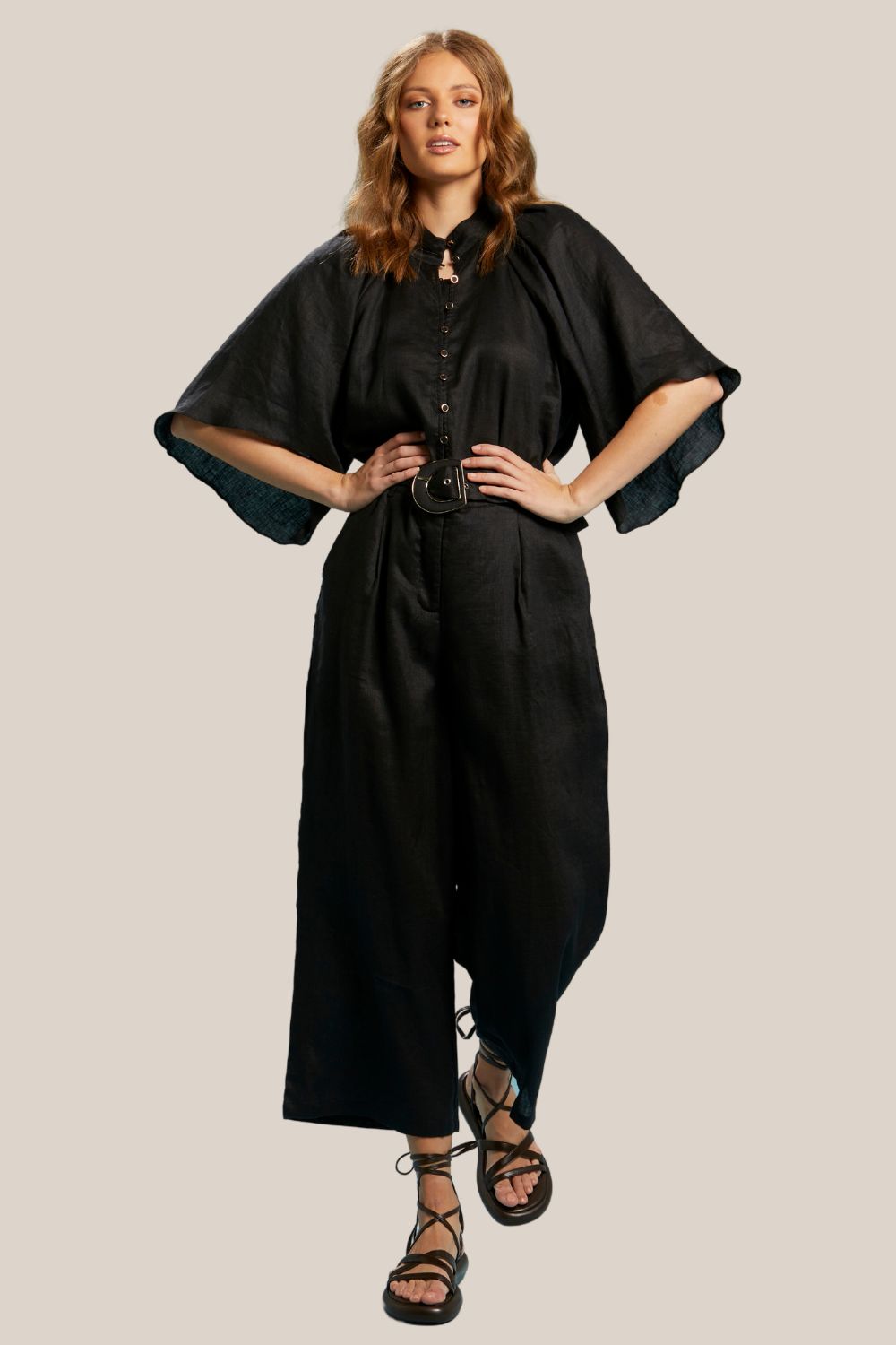 Fate + Becker Exhale Belted Wide Leg Pant