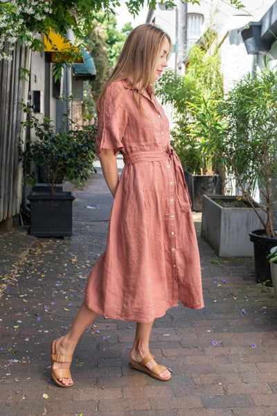 Valeria Label Geneva Luxe Linen Dress