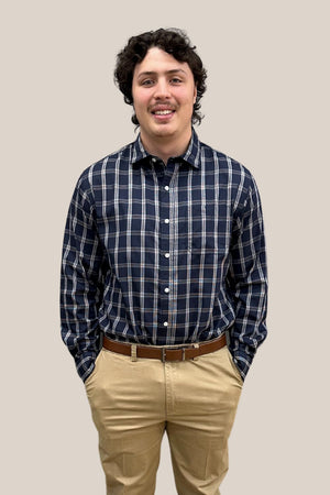 Back Bay Bamboo/Poly Check Long Sleeve Shirt