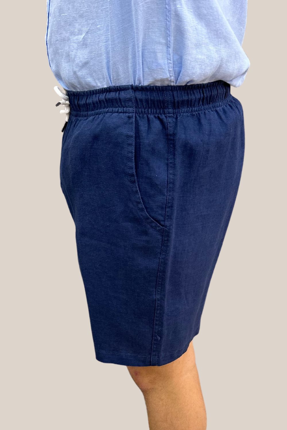 Linen Elastic Waist Pull Up Shorts