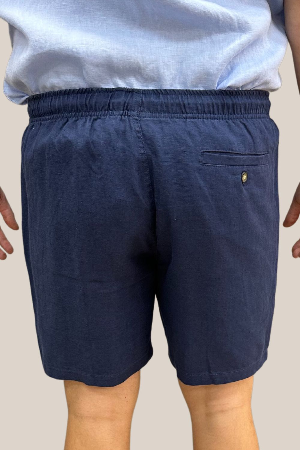 Linen Elastic Waist Pull Up Shorts