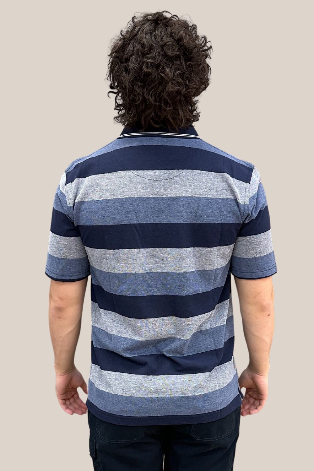 Bertini Block Stripe Pique Polo