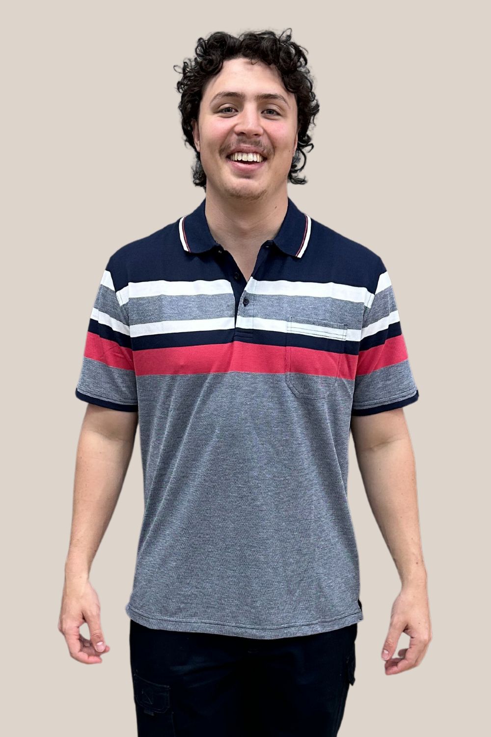 Bertini Chest Stripe Pique Polo