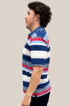 Bertini Block Stripe Pique Polo