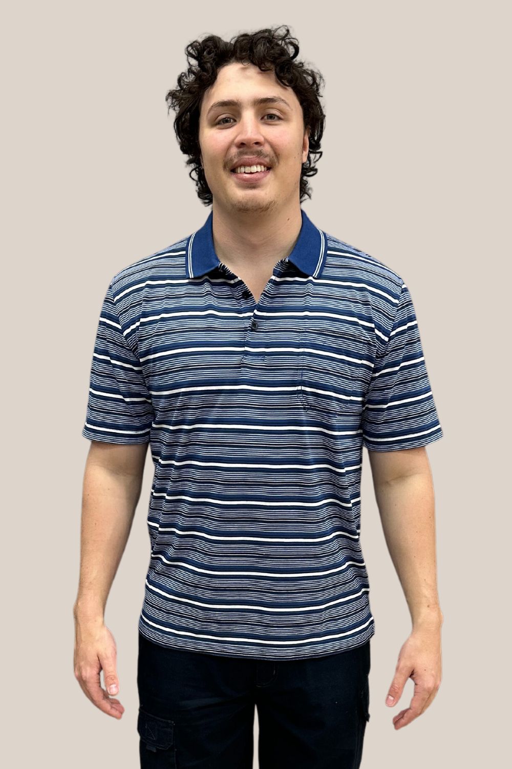 Bertini Repeat Stripe Jersey Polo