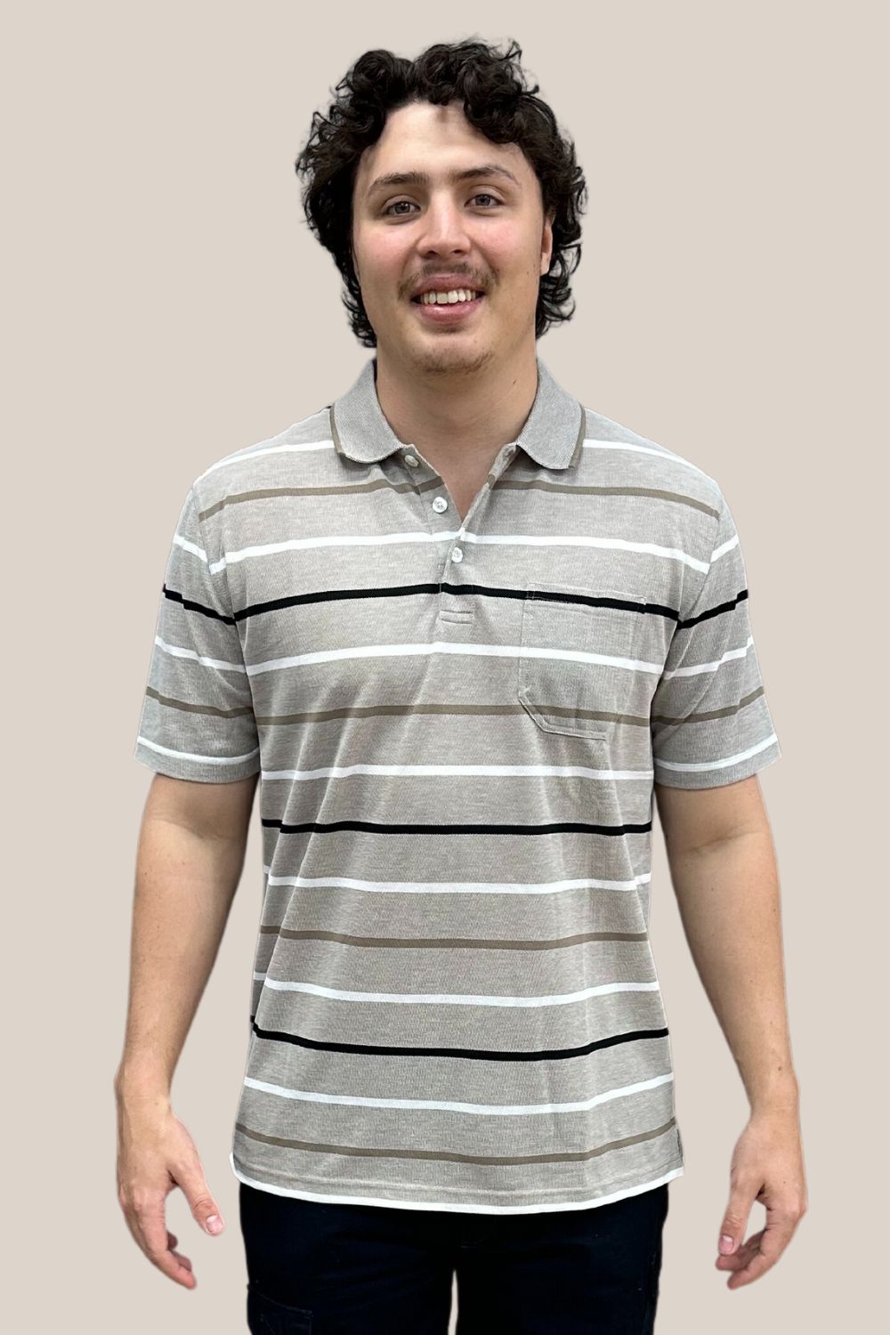 Bertini Thin Stripe Pique Polo