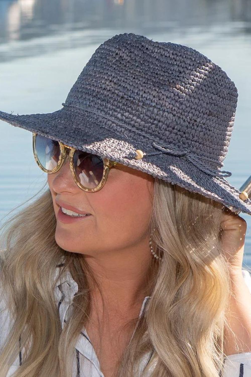 Evoke Ash Raffia Fedora