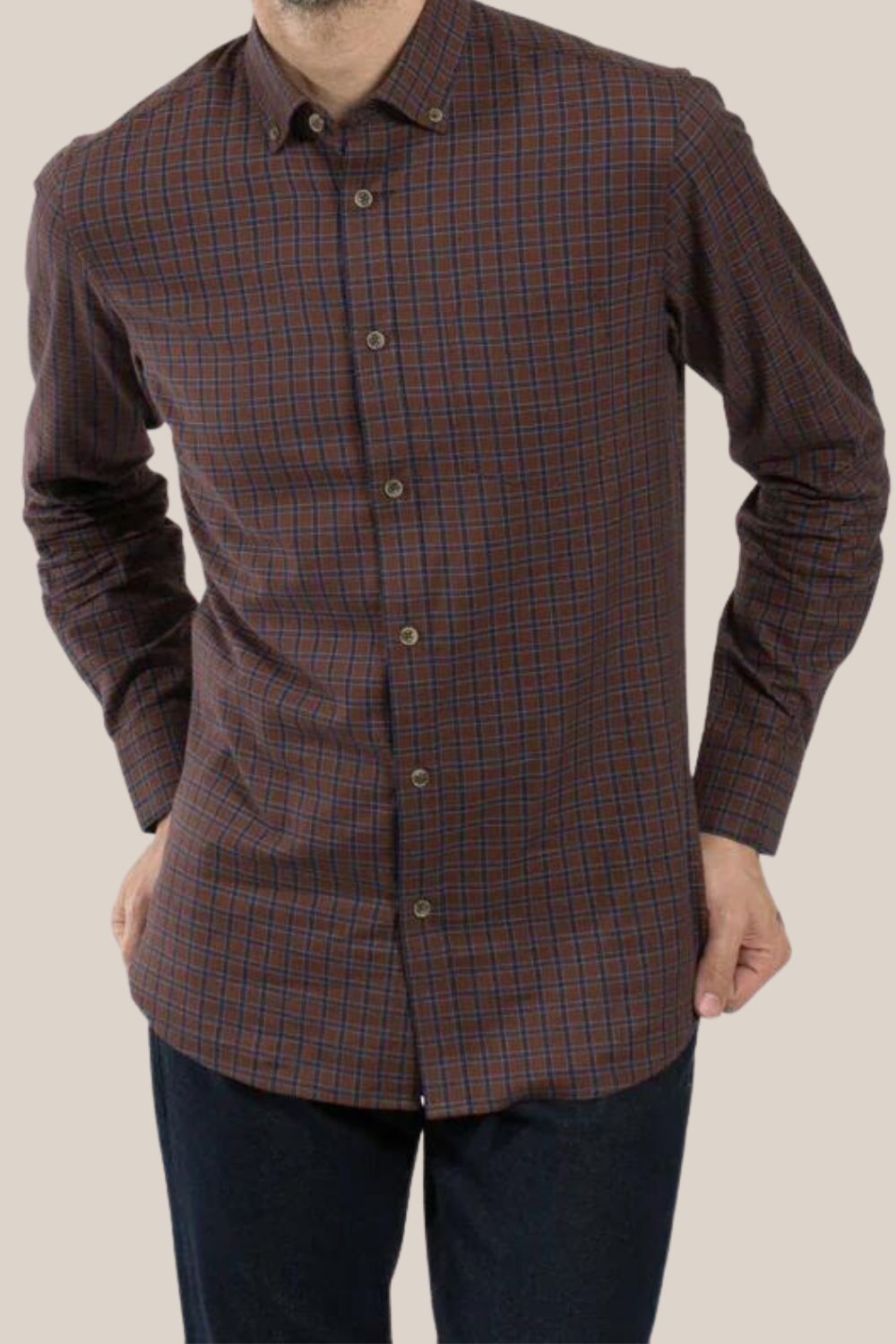James Harper Chocolate Check Shirt
