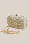 Adorne Rhianna Faux Pearl Structured Clutch