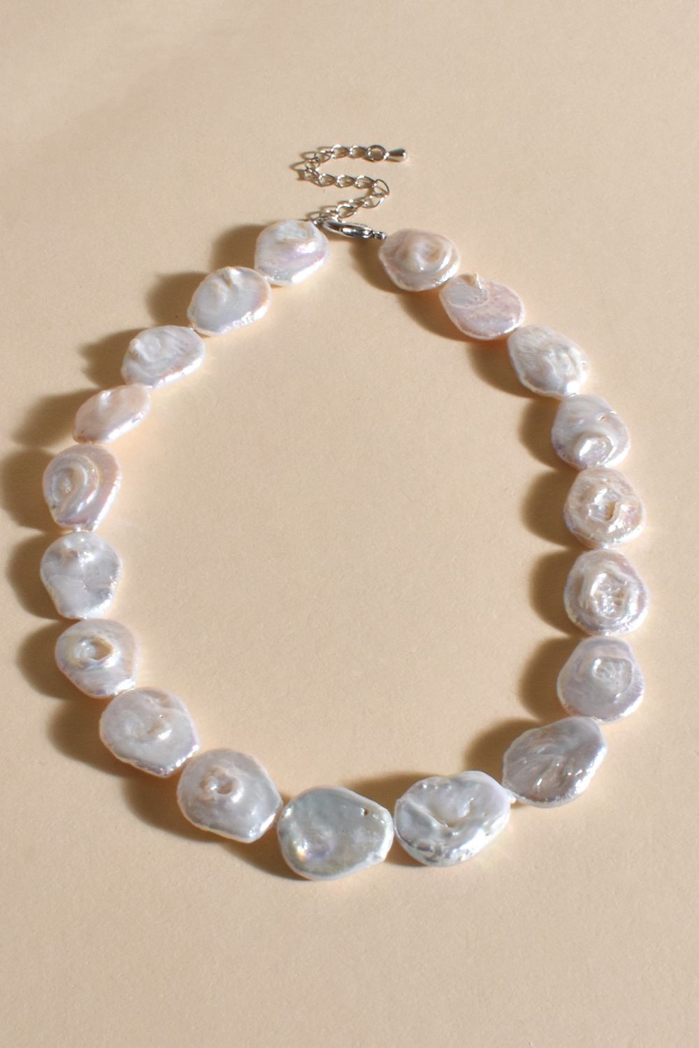 Adorne Bonnie Button Pearl Short Necklace