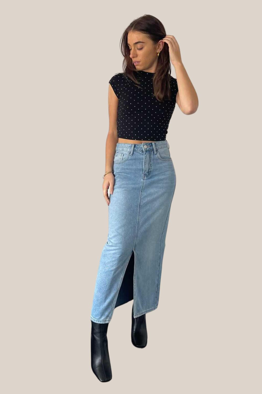 Patti Maxi Denim Skirt