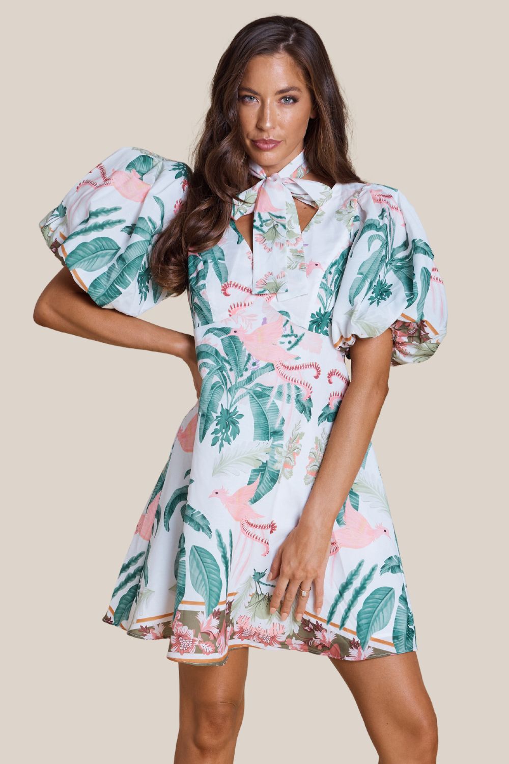 Honey & Beau Obsessed Puff Sleeve Dress