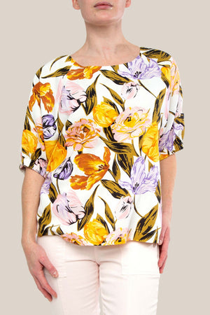 Pingpong Botanica Print Linen Top