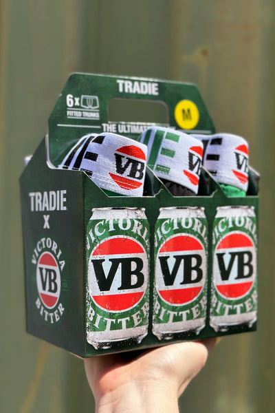 Tradie Men's VB Trunks 6 Pack - Black & Green