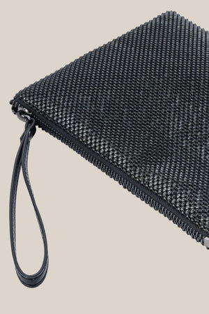 Olga Berg Selena Pyramid Mesh Wristlet