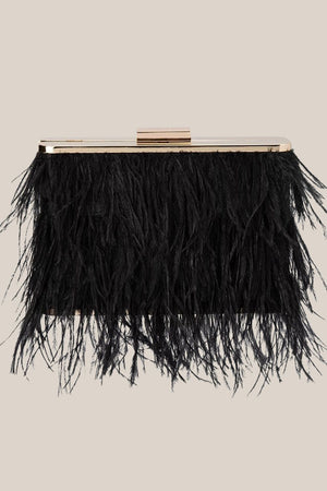Olga Berg Estelle Feather Clutch