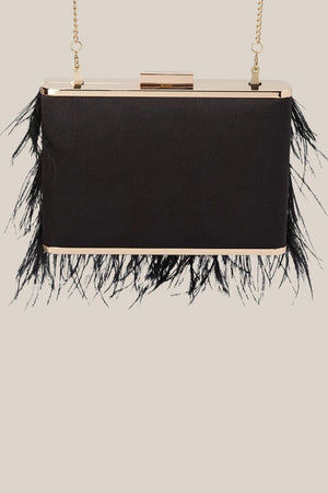 Olga Berg Estelle Feather Clutch