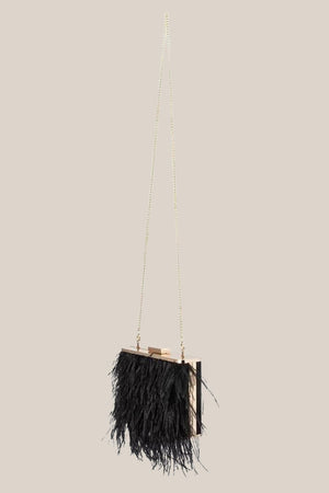 Olga Berg Estelle Feather Clutch