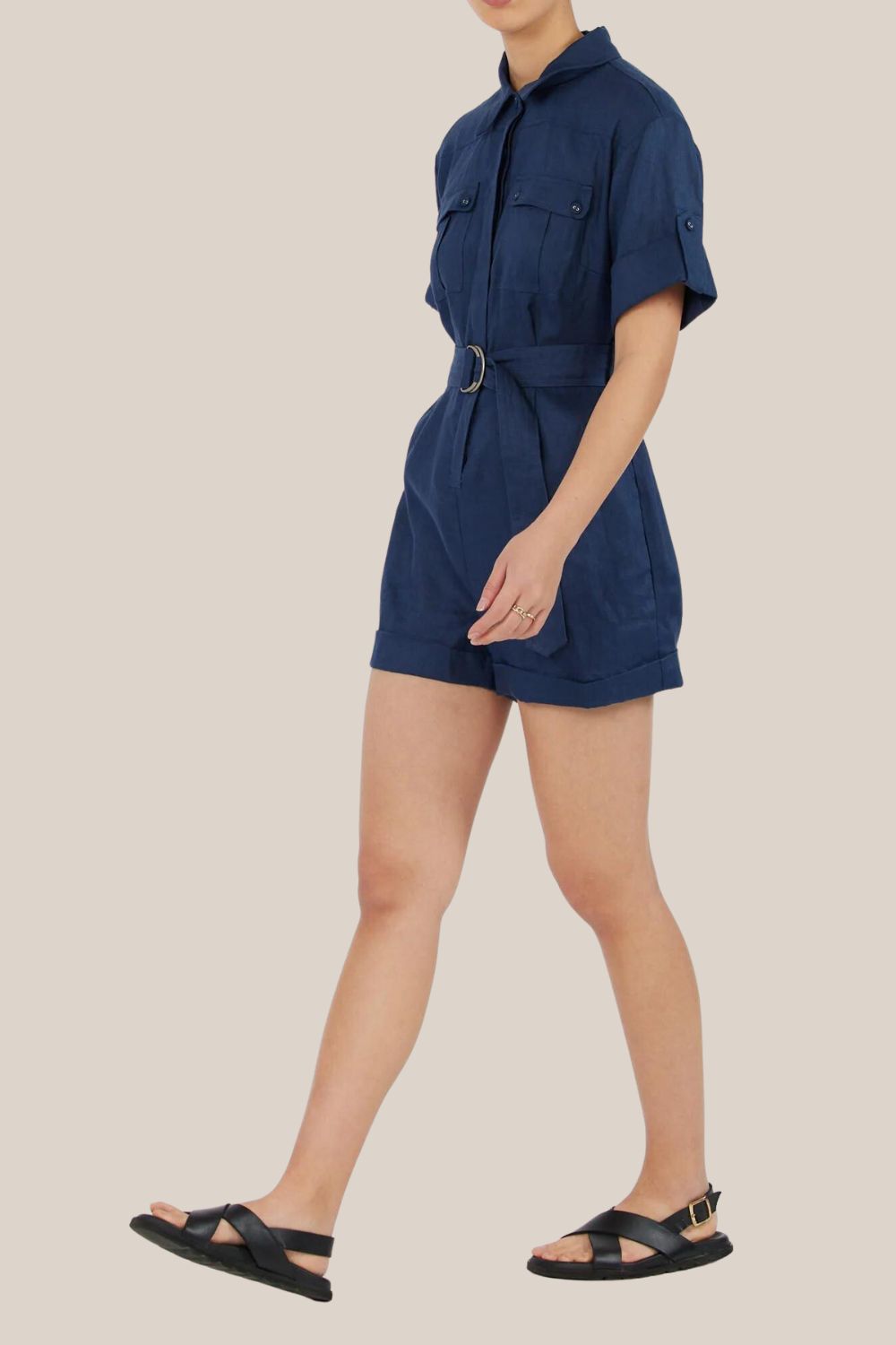 Amelius Surreal Linen Playsuit
