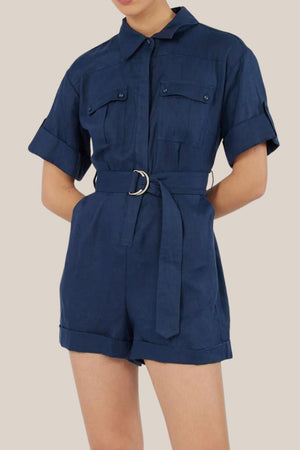 Amelius Surreal Linen Playsuit