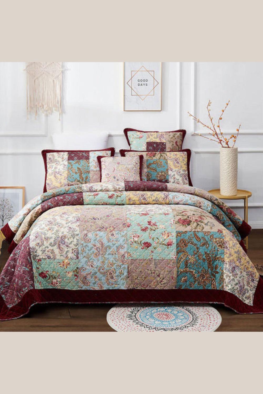 Classic Quilts Dramatic Floral Quilt - King
