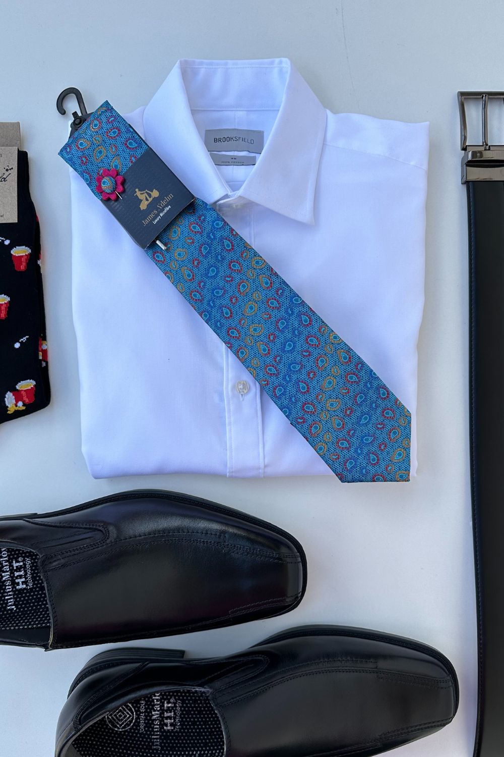 James Adelin Microfibre Tie, Hank & Flower Set