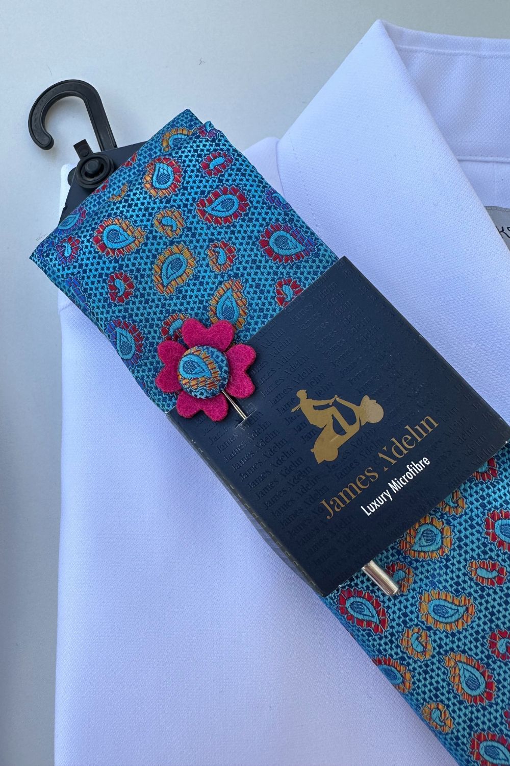 James Adelin Microfibre Tie, Hank & Flower Set