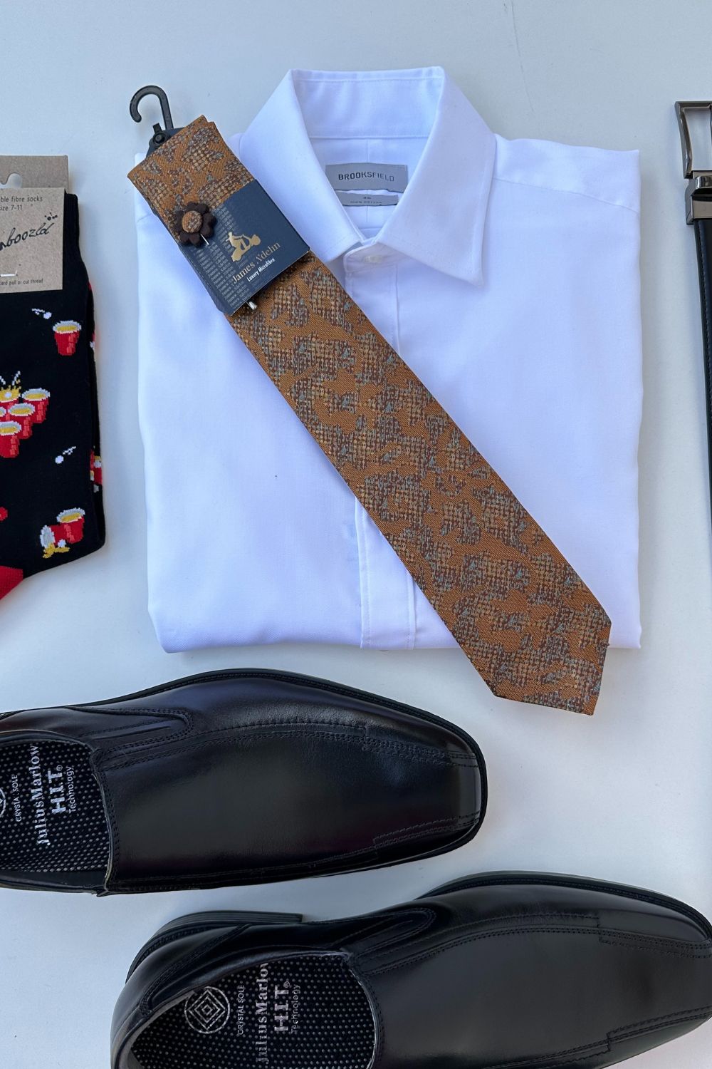 James Adelin Microfibre Tie, Hank & Flower Set