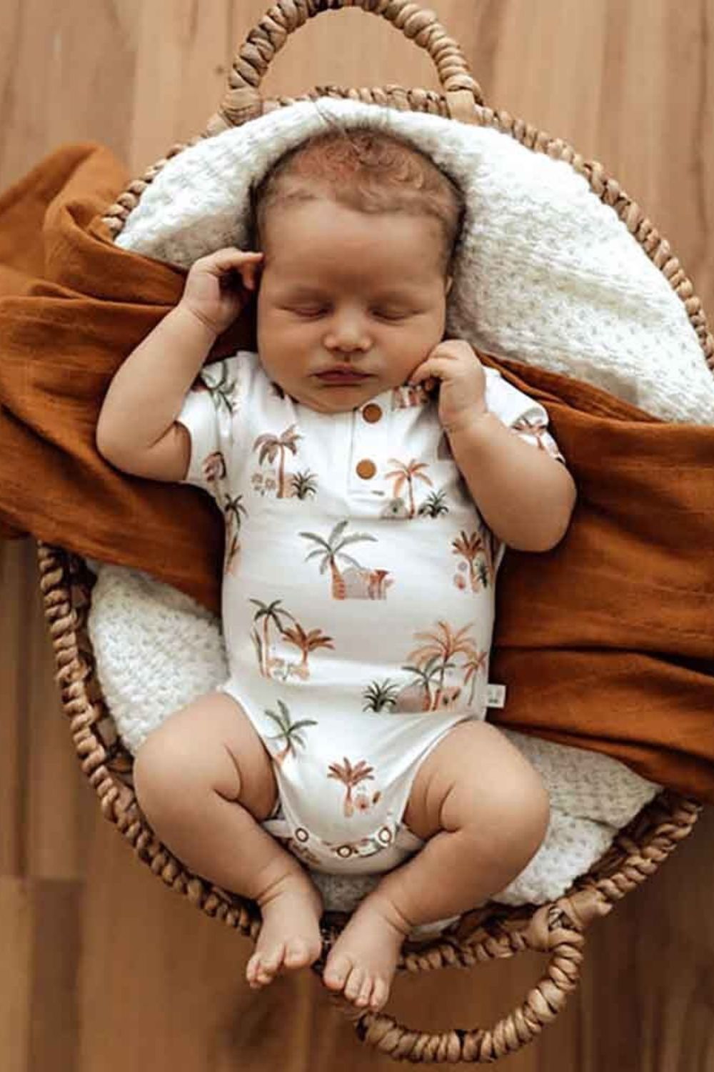 Snuggle Hunny Palm Springs Short Sleeve Bodysuit