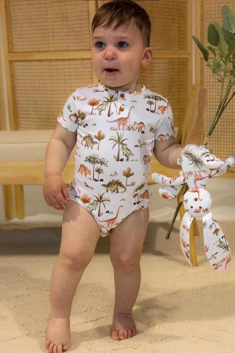 Snuggle Hunny Dino Short Sleeve Bodysuit