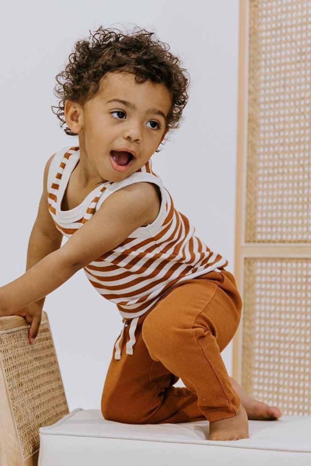 Snuggle Hunny Biscuit Stripe Singlet