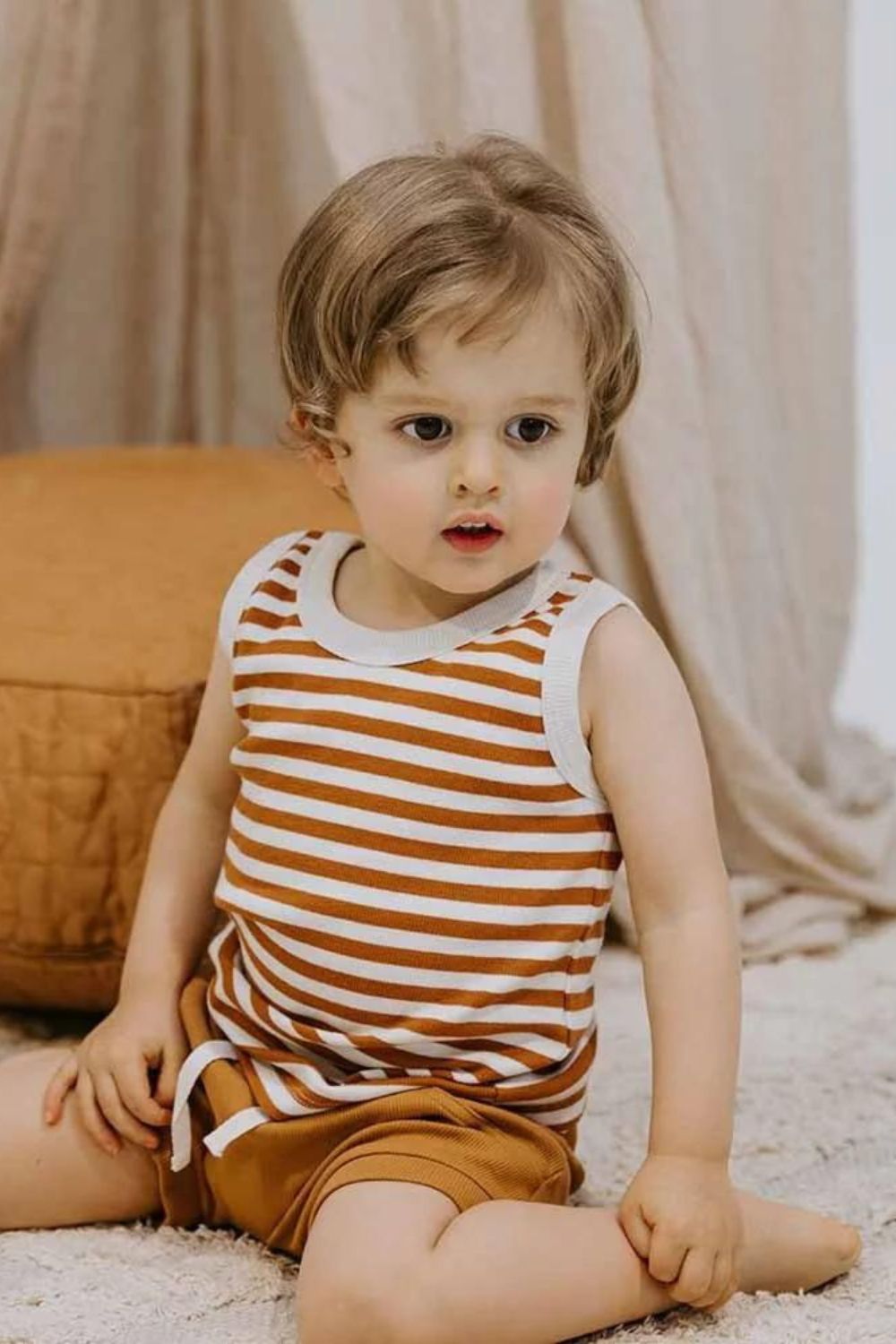 Snuggle Hunny Biscuit Stripe Singlet