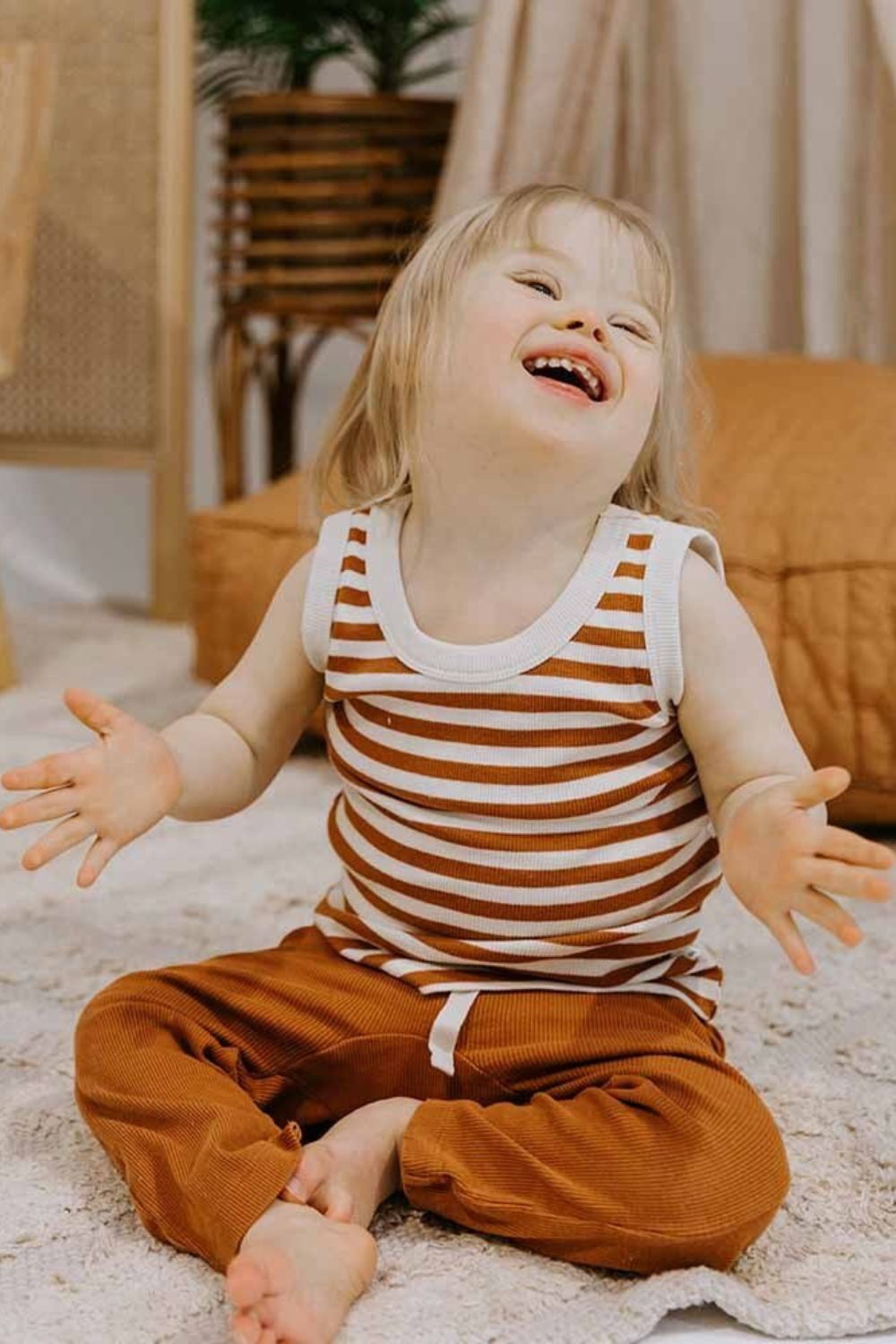 Snuggle Hunny Biscuit Stripe Singlet