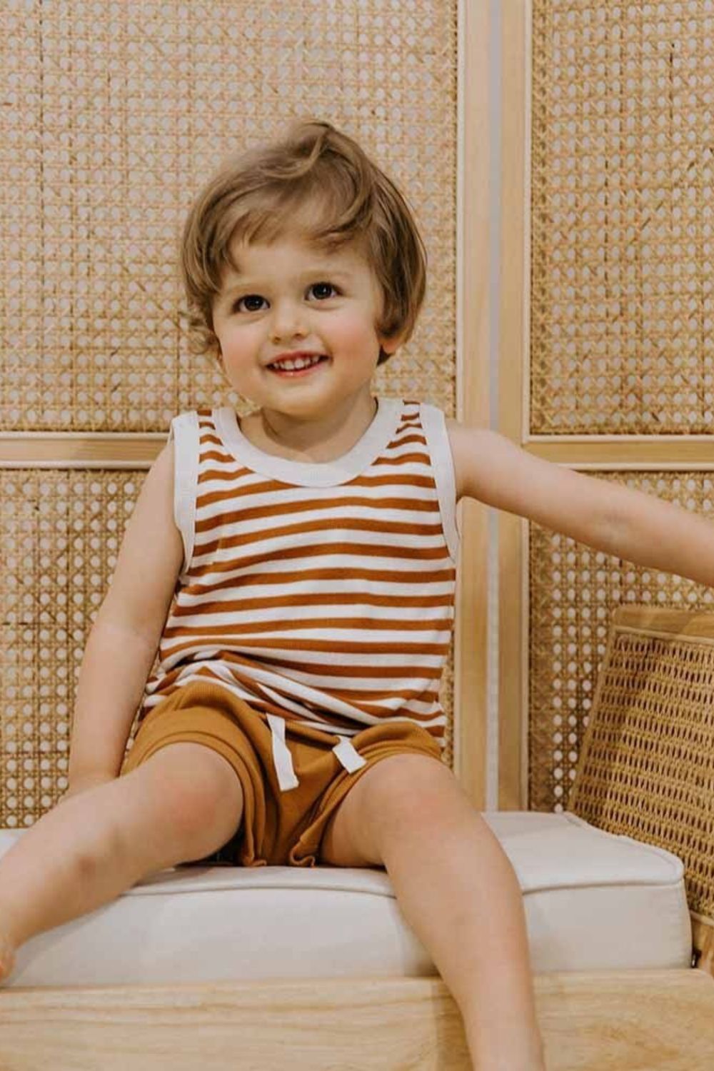 Snuggle Hunny Biscuit Stripe Singlet