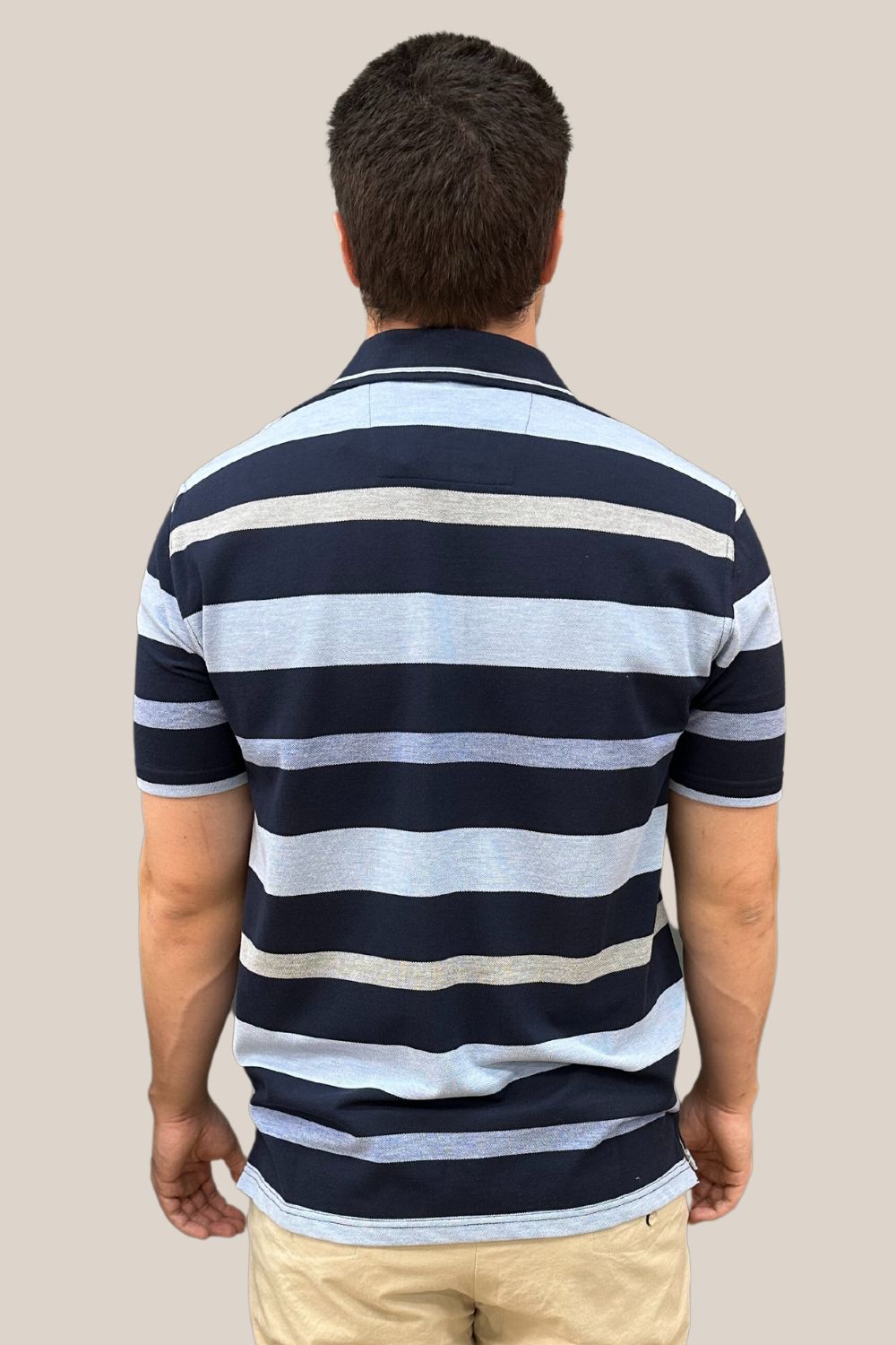 Blue Horizon Pique Striped Polo