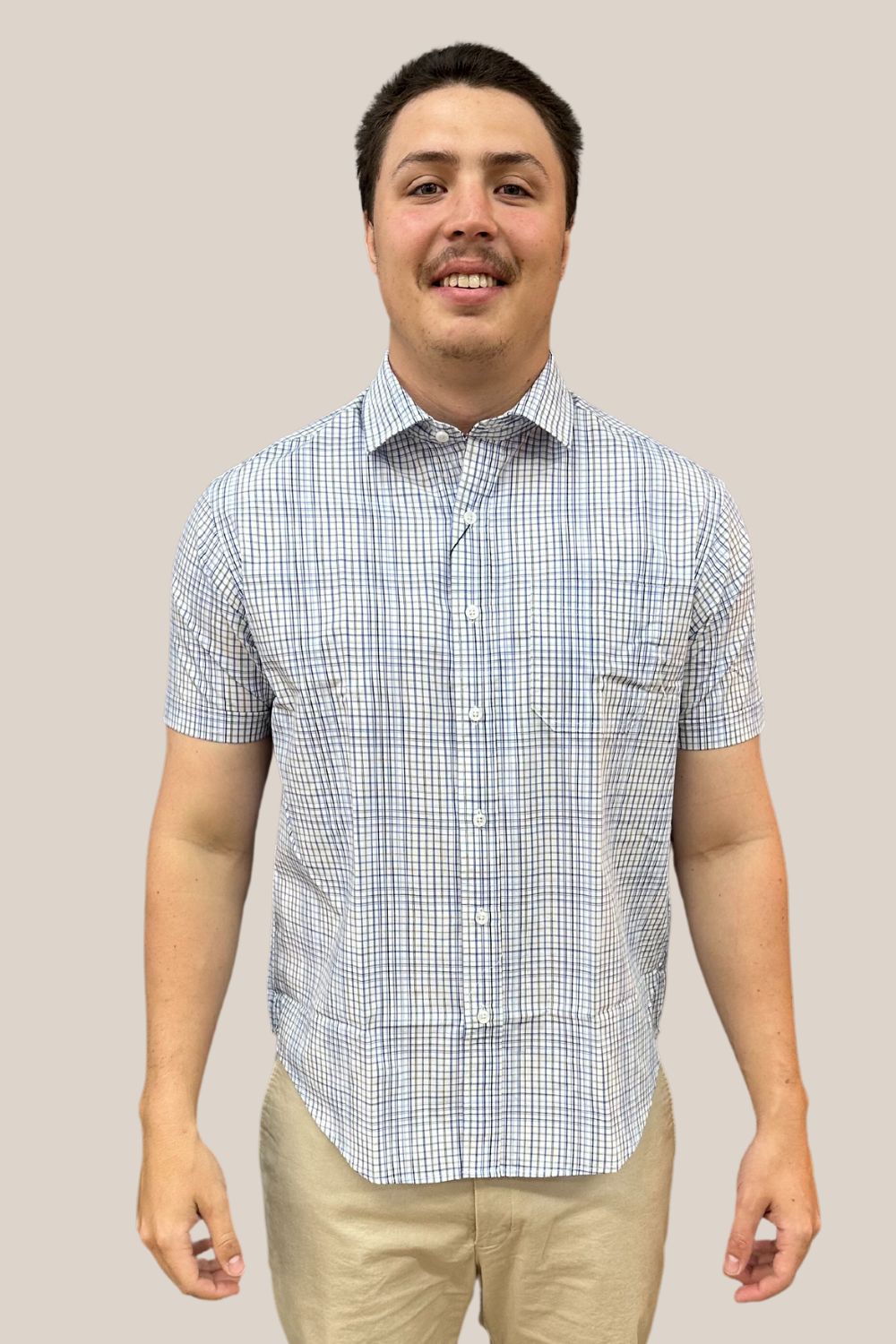 Back Bay Bamboo Poly Micro Check Short Sleeve Shirt